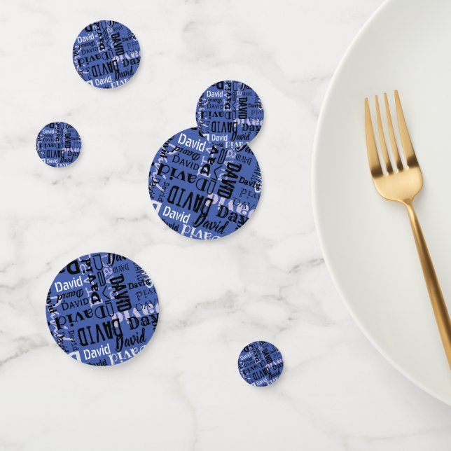 Your NAME Customizable Party Confetti Blue Mans (Group)