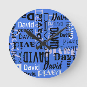 YOUR NAME Customizable Wall Clock Circular