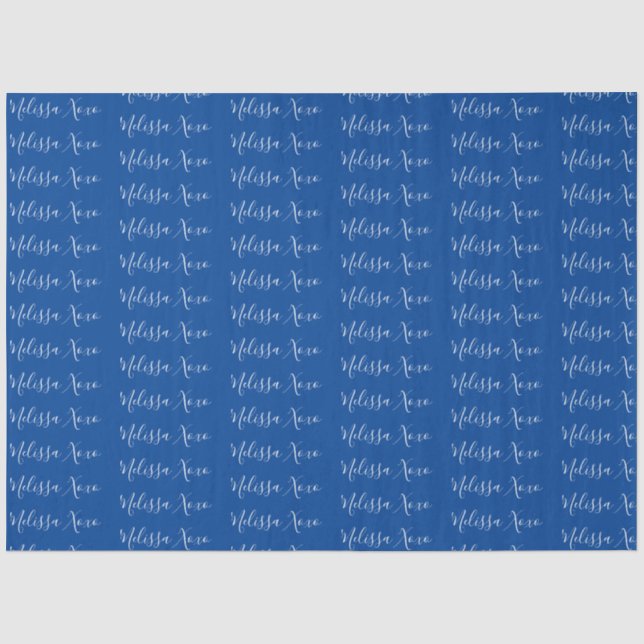 Your Name Dark Blue Tissue Paper (Front)