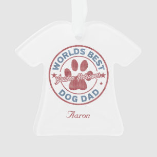 Your Name Dog Dad Golden Retriever Ugly Sweater Ornament