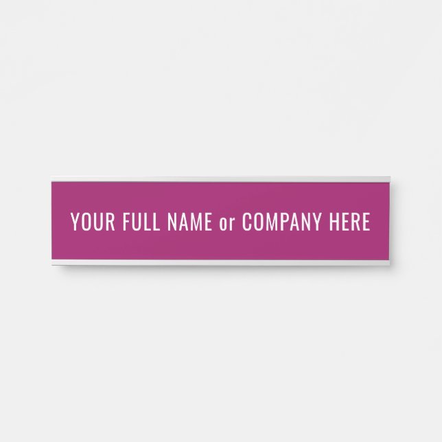 Your Name Door Sign Example Custom Colours and Fon (Front)