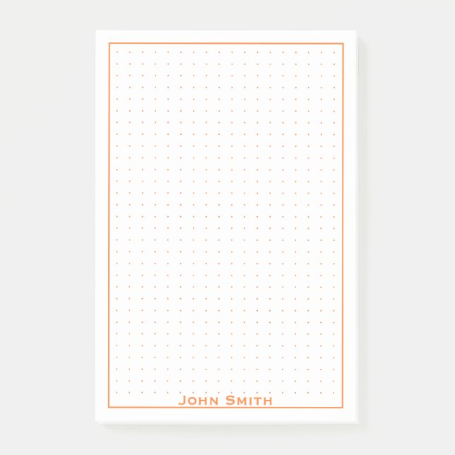 Your Name | Dotted Grid Corporate Minimal Bronze Post-it Notes (Front)