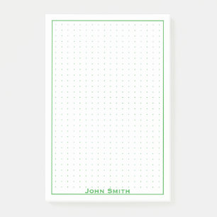 Your Name Dotted Grid Corporate Minimal Green Post-it Notes
