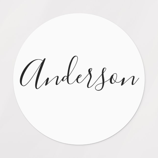 Your Name | Elegant Black Script on White Clothing (Design 1)