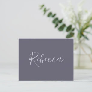 Your Name Elegant Lavender Script on Hazy Purple Postcard