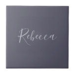 Your Name | Elegant Lavender Script on Hazy Purple Tile<br><div class="desc">Your name or any other text in elegant calligraphy, customize anyway you like.</div>