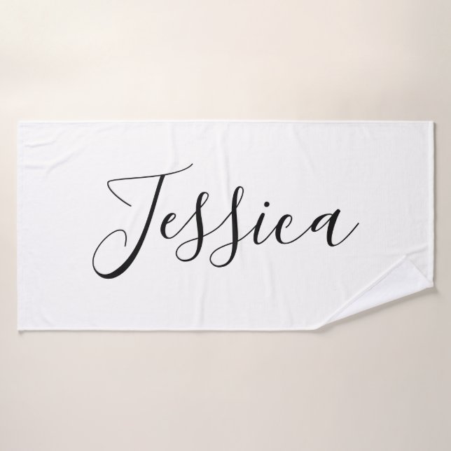 Your Name | Elegant Script Bath Towel Set (Bath Towel)