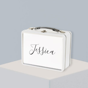 Your Name Elegant Script Metal Lunch Box