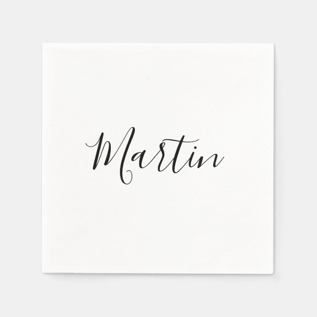 Your Name | Elegant Script Napkin (Front)