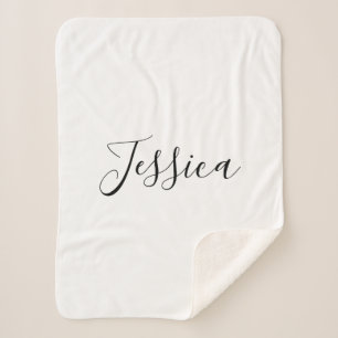 Your Name   Elegant Script Sherpa Blanket