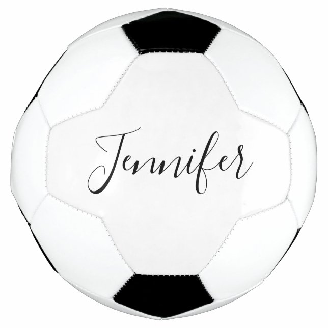 Your Name | Elegant Script Soccer Ball (Front)