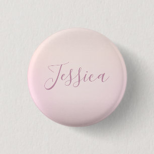 Your Name Elegant Script Soft Ombre 1 Inch Round Button