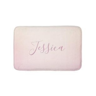 Your Name Elegant Script Soft Ombre Bath Mat