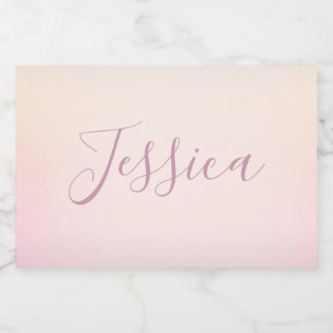 Your Name   Elegant Script Soft Ombre Food Label