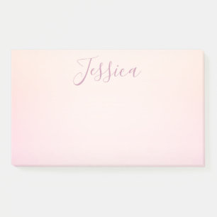 Your Name   Elegant Script Soft Ombre Post-it Notes