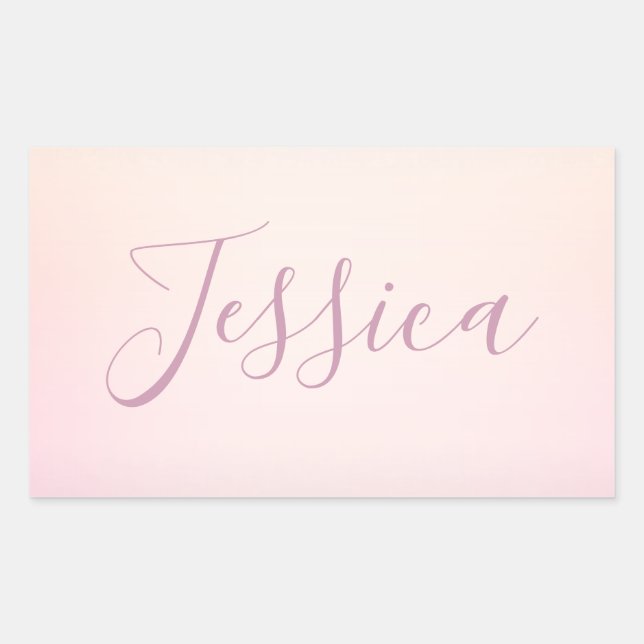 Your Name | Elegant Script Soft Ombre Sticker (Front)
