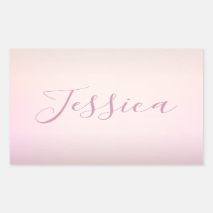 Your Name   Elegant Script Soft Ombre Sticker