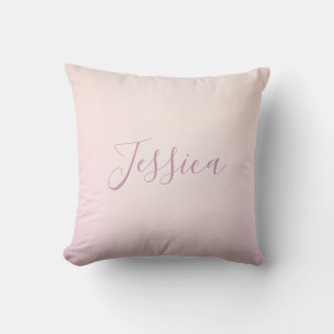 Your Name   Elegant Script Soft Ombre Throw Pillow