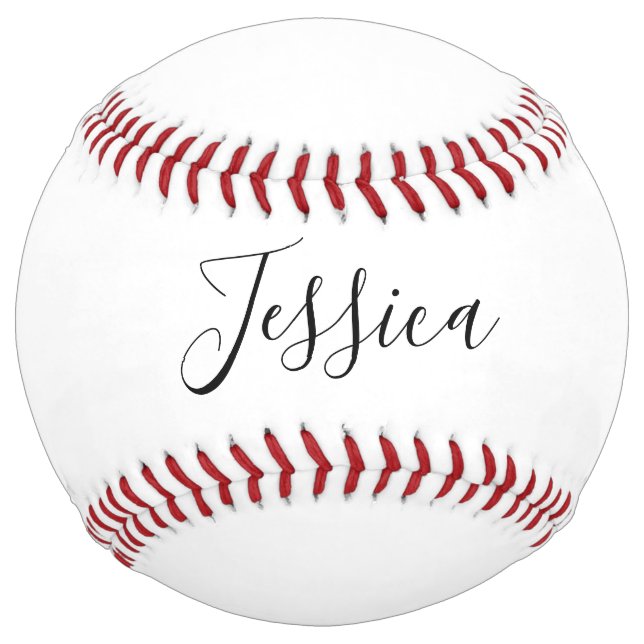 Your Name | Elegant Script Softball (Back)