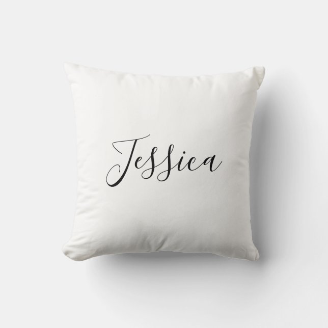 Your Name | Elegant Script Throw Pillow (Front)