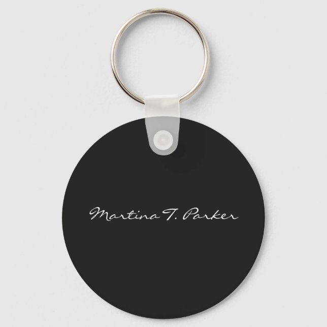 Your Name Elegant Script Unique Person Feminine Keychain (Front)