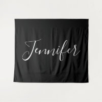 Your Name | Elegant White Script on Black