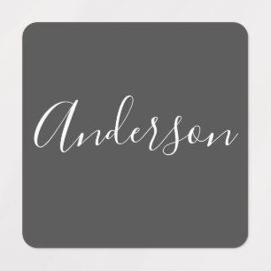 Your Name Elegant White Script on Grey