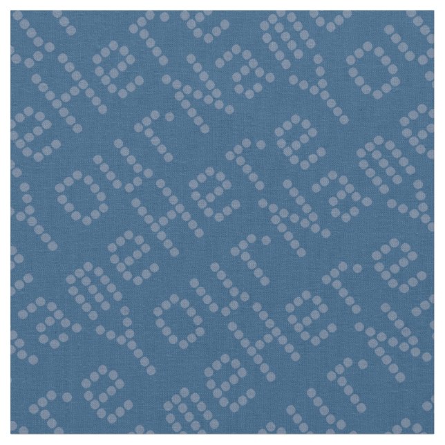 Your Name Fabric Personalized Name Fabric Blue Dot (Close Up)