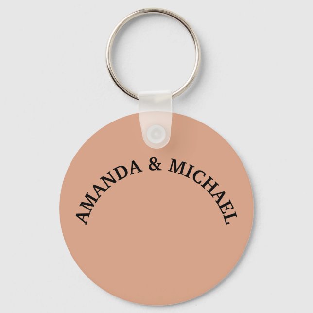 Your Name Family Modern Creative Tumbleweed Colour Keychain (Front)