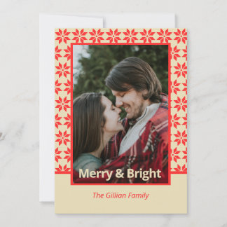 your name faux nordic pattern holiday card