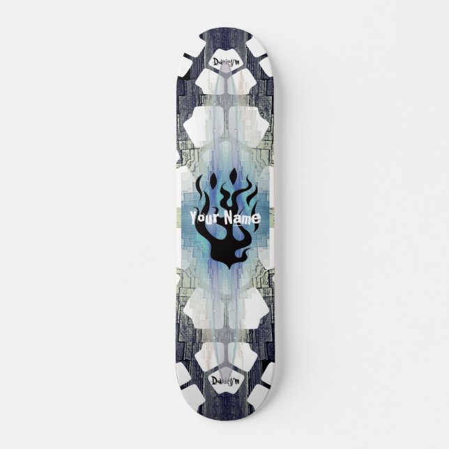 Your Name Flames Skateboard (Front)
