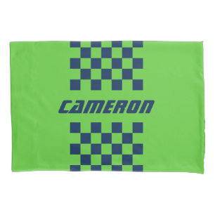 Your Name Fully Custom Colors Checkered Stripe Pillowcase