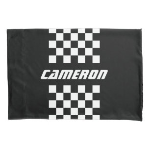Your Name Fully Custom Colors Checkered Stripe Pillowcase