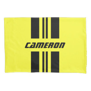 Your Name Fully Custom Colors Racing Stripes 1 Pillowcase
