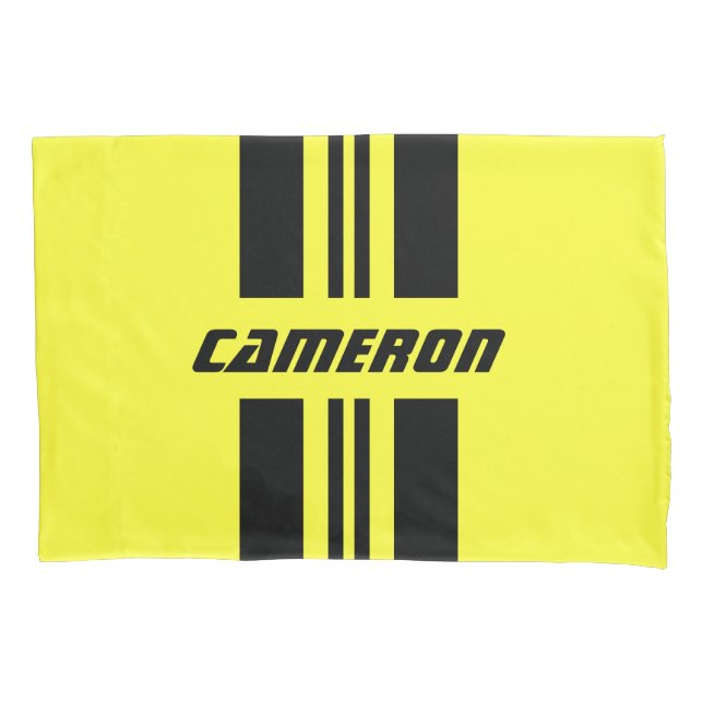 Your Name Fully Custom Colors Racing Stripes 1 Pillowcase (Front)