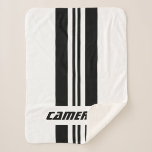 Your Name Fully Custom Colors Racing Stripes 1 Sherpa Blanket