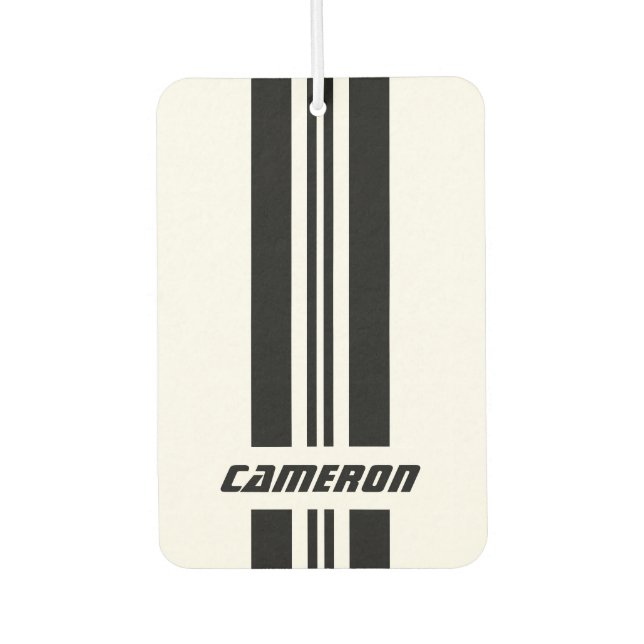 Your Name Fully Custom Colours Racing Stripes 1 Air Freshener (Front)