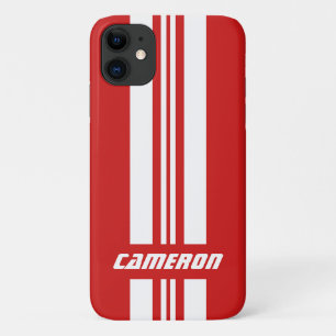 Your Name Fully Custom Colours Racing Stripes 1 iPhone 11 Case