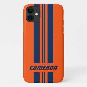 Your Name Fully Custom Colours Racing Stripes 1 iPhone 11 Case