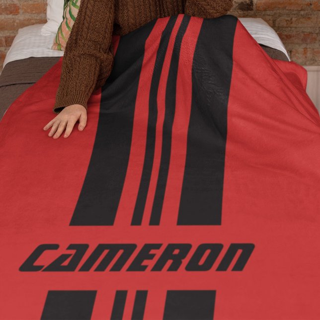 Your Name Fully Custom Colours Racing Stripes 1 Fleece Blanket (Creator Uploaded)