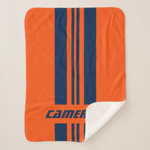 Your Name Fully Custom Colours Racing Stripes 1 Sherpa Blanket