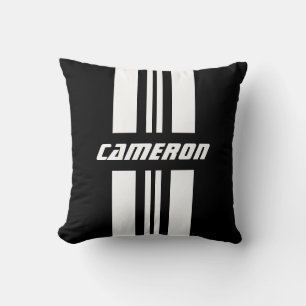Your Name Fully Custom Colours Racing Stripes 1 Throw Pillow