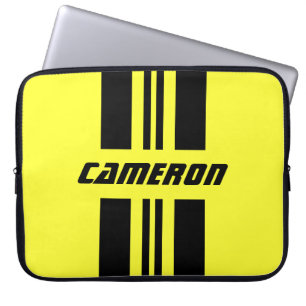 Your Name Fully Custom Colours Racing Stripes Laptop Sleeve
