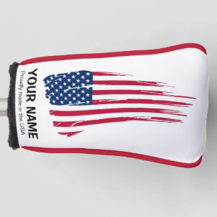 YOUR NAME Golf Head Cover FLAG Personalize