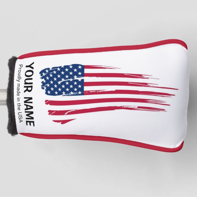 YOUR NAME Golf Head Cover FLAG Personalize (Front)