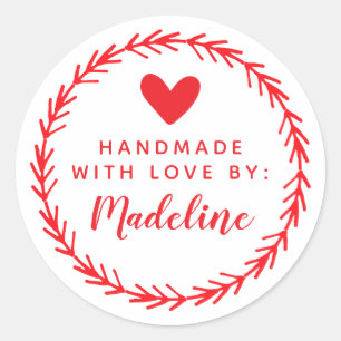 Your Name   Handmade By Classic Round Sticker