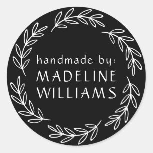 Your Name   Handmade By Classic Round Sticker