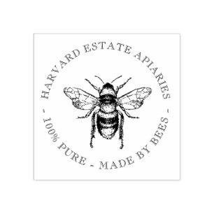 Your Name Here Custom Apiaries Thin Bee Stamp
