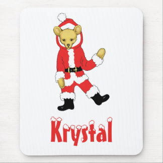 Your Name Here! Custom Letter K Teddy Bear Santas Mouse Pad