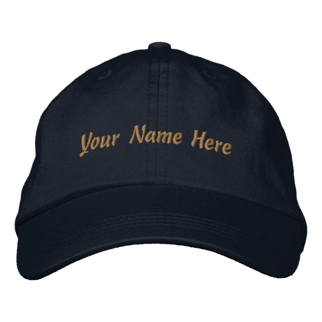 Your name Here Custom Personalized Hat Navy Cap (Front)